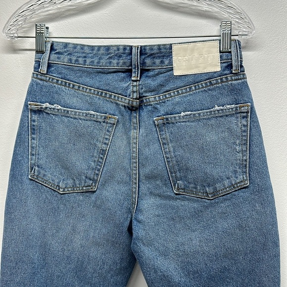 Grlfrnd Karolina Cropped Denim Jeans High Rise Straight The Valley Blue Size 25 - Picture 8 of 13